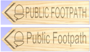 UK Footpath arrow with Acorn